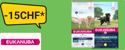 *15 euros de réduction sur divers emballages doubles de nourriture pour chiens Eukanuba